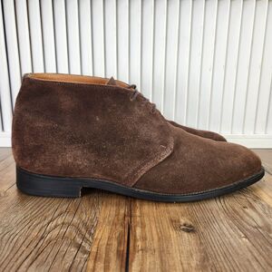 Tricker's Suede Chukka Boots Mens Sz 10 Brown Made in England Preppy Ankle Shoes